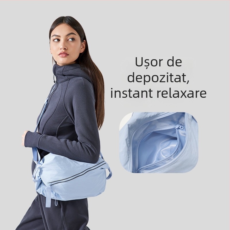 Rucsac impermeabil pentru drumeții în aer liber, 10 L, nailon, curea încrucișată, geantă de ciclism pentru femei cu husă de ploaie