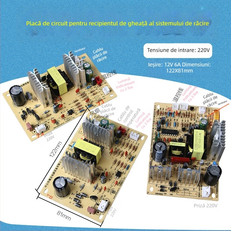 Modul de refrigerare pentru sisteme de apă potabilă, cu cameră de gheață, răcitor electronic, linie de purificare a apei și unitate de răcire pentru ceainic-bar