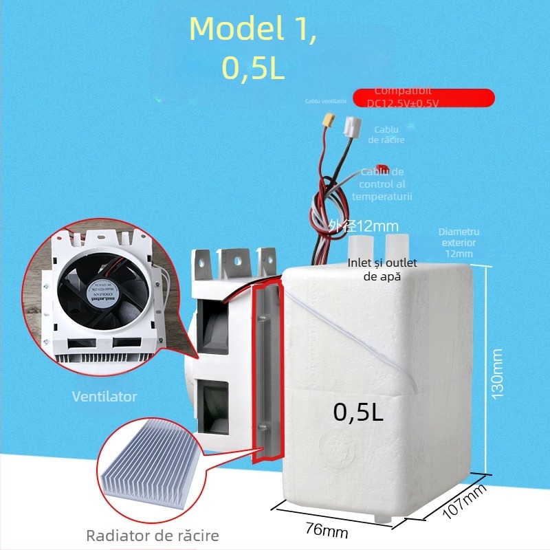 Modul de refrigerare pentru sisteme de apă potabilă, cu cameră de gheață, răcitor electronic, linie de purificare a apei și unitate de răcire pentru ceainic-bar