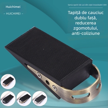 MS988 Suport pentru ușă montat pe podea, din oțel inoxidabil 304, design anti-vânt și dop din cauciuc antiderapant