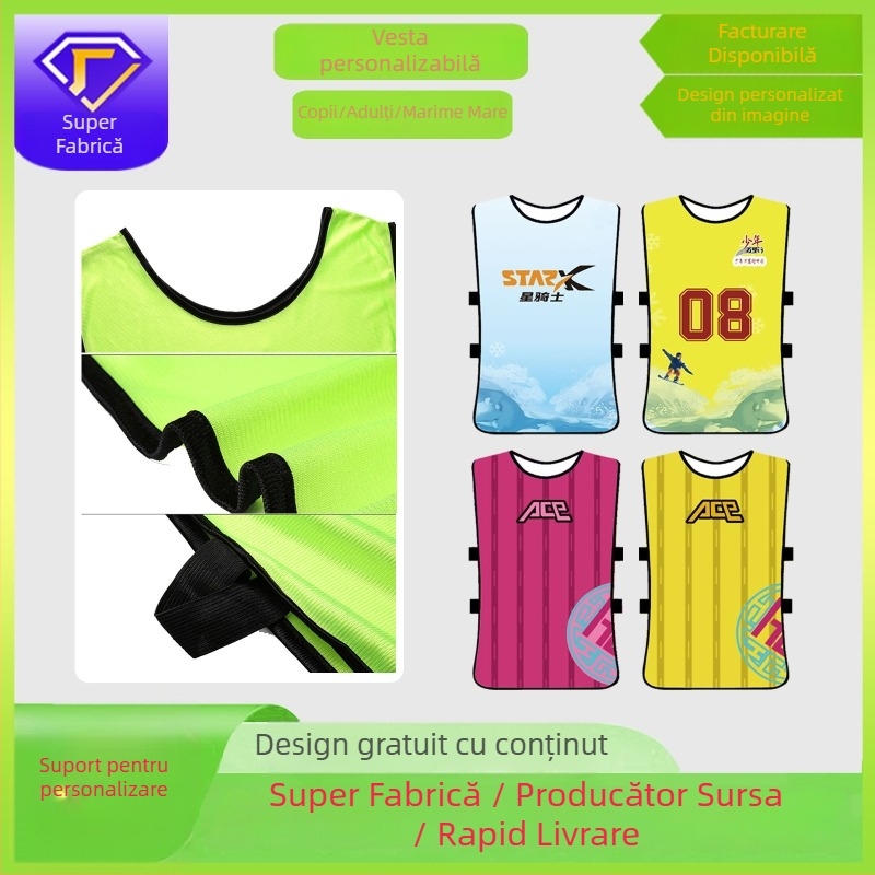 Vesă de antrenament pentru team building — corp întreg, poliester, unisex, model personalizabil, Cod A, potrivit pentru fotbal și alte sporturi