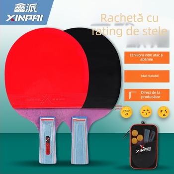 Xinpai rachetă de tenis de masă cu placă de bază din lemn, gumă inversă, priză orizontală, caracteristici standard