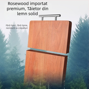 Placă de tăiere din lemn masiv rosewood, dublă față, antibacteriană și rezistentă la mucegai