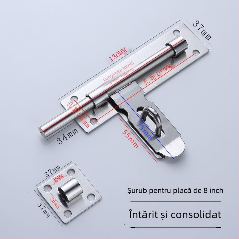 Broască din oțel inoxidabil tip F pentru ușă montată pe suprafață, finisaj True Color, Ming Baocheng, stil modern minimalist