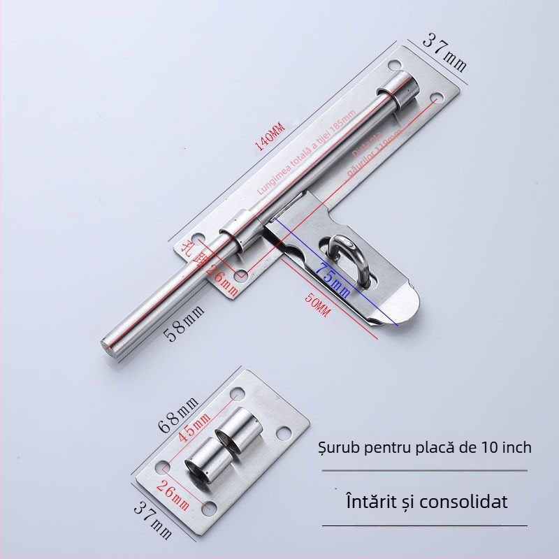 Broască din oțel inoxidabil tip F pentru ușă montată pe suprafață, finisaj True Color, Ming Baocheng, stil modern minimalist