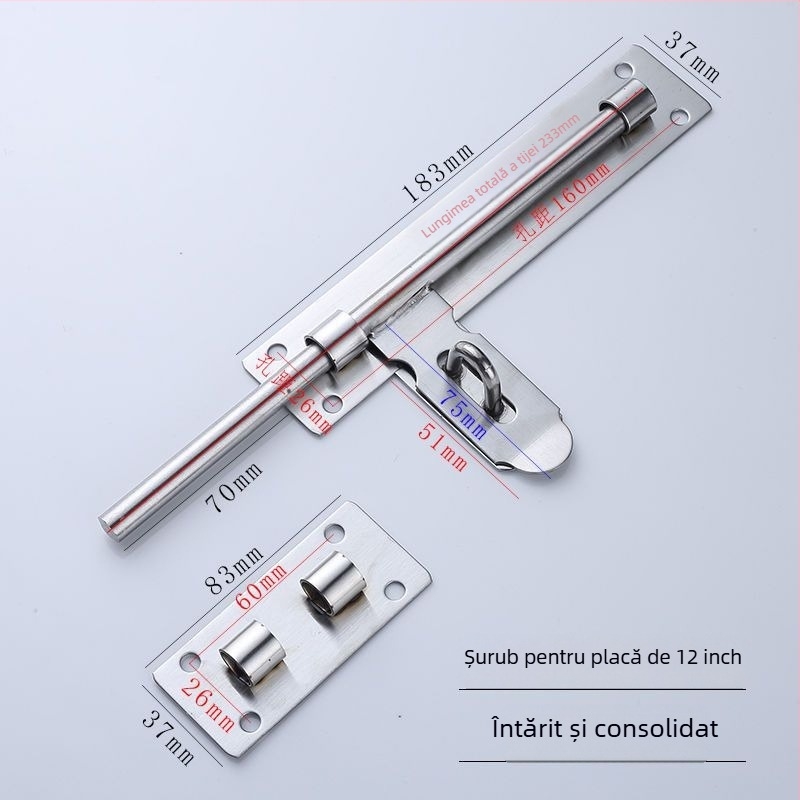 Broască din oțel inoxidabil tip F pentru ușă montată pe suprafață, finisaj True Color, Ming Baocheng, stil modern minimalist