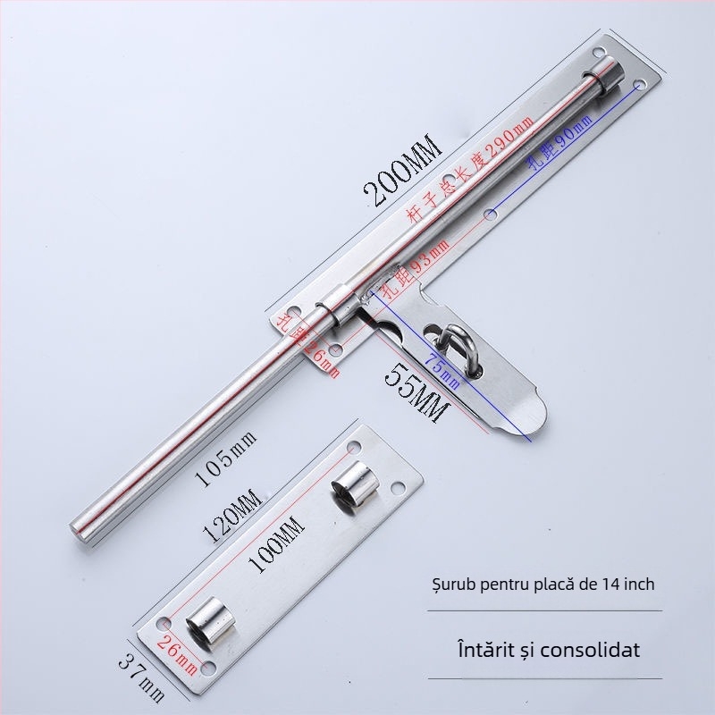 Broască din oțel inoxidabil tip F pentru ușă montată pe suprafață, finisaj True Color, Ming Baocheng, stil modern minimalist