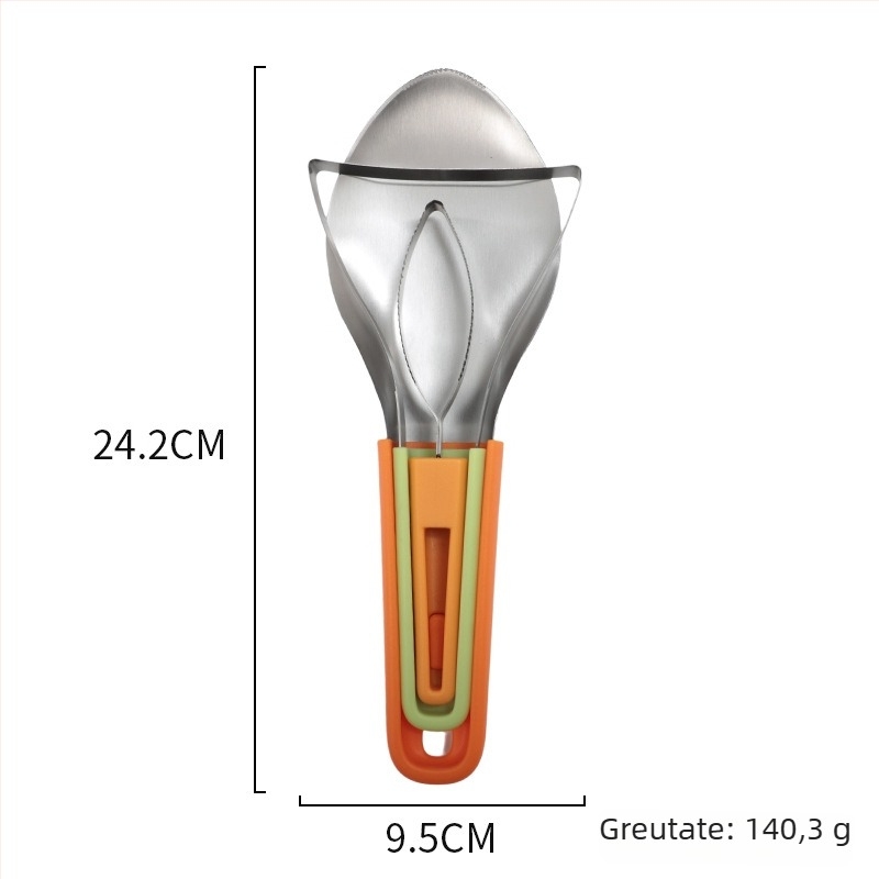 KITMAK Divizor de fructe pentru mango – Lingură de mango și Decupător de sâmburi, materiale PP și oțel inoxidabil, Stil modern minimalist