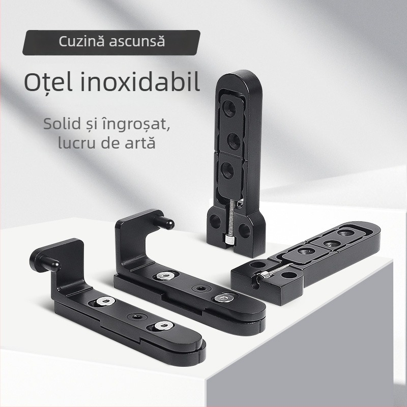 Balama pentru ușă din oțel inoxidabil, reglaj 3D, invizibilă, model Heaven and Earth, balama ascunsă pentru partea superioară și inferioară