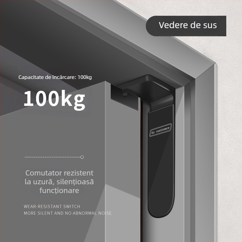 Balama pentru ușă din oțel inoxidabil, reglaj 3D, invizibilă, model Heaven and Earth, balama ascunsă pentru partea superioară și inferioară