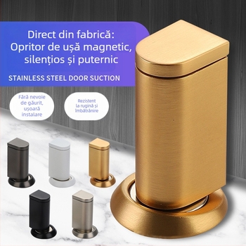 Stop de ușă cu aspirație ascunsă pe podea, magnet puternic, montaj pe podea, acționare automată, aliaj de zinc, placare electrolitică