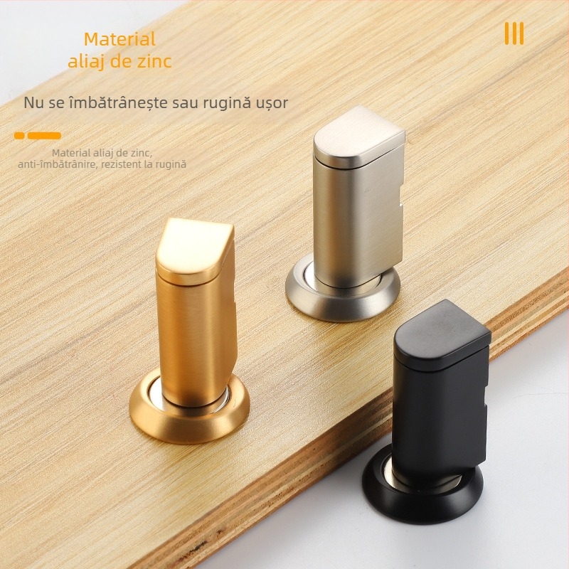 Stop de ușă cu aspirație ascunsă pe podea, magnet puternic, montaj pe podea, acționare automată, aliaj de zinc, placare electrolitică