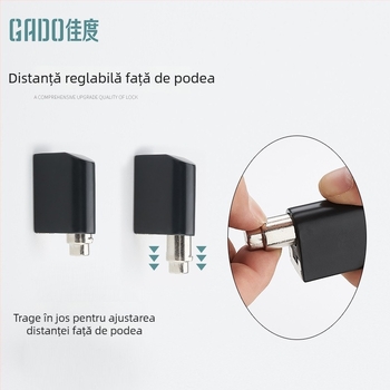 DX013 Opritor de ușă cu aspirație la podea, aliaj de zinc, placare electrolitică, montaj pe podea, înălțime mărită