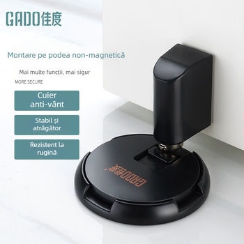 DX013 Opritor de ușă cu aspirație la podea, aliaj de zinc, placare electrolitică, montaj pe podea, înălțime mărită