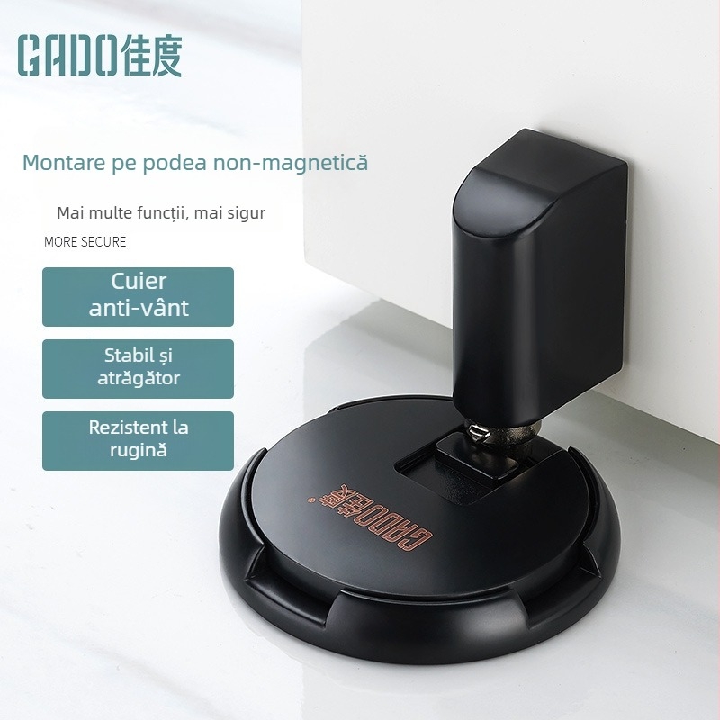 DX013 Opritor de ușă cu aspirație la podea, aliaj de zinc, placare electrolitică, montaj pe podea, înălțime mărită