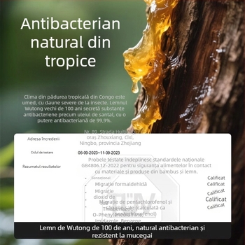 Tocător din lemn de abanos, rezistent la mucegai și antibacterian, lemn de calitate alimentară, reversibil pentru bucătărie