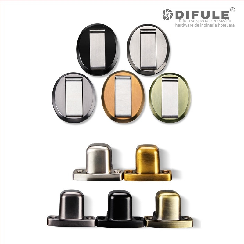 Stopper de ușă DFL-P008C, aliaj de zinc, electroplacare, montaj pe podea, tip: stopper de ușă