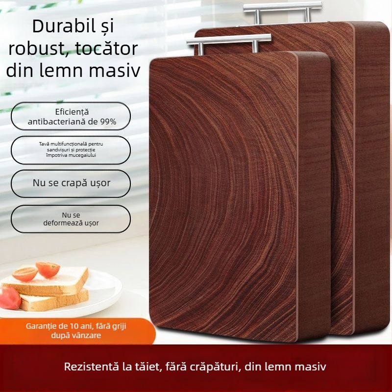 Tocător pătrat, din metal și lemn, rezistent la mucegai, stil simplu și modern.