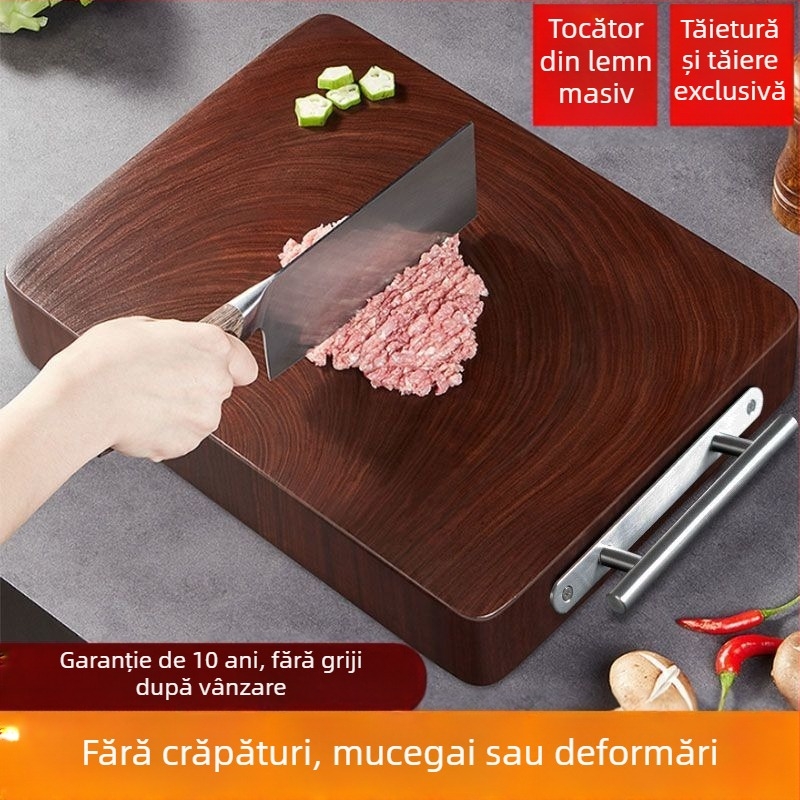 Tocător pătrat, din metal și lemn, rezistent la mucegai, stil simplu și modern.