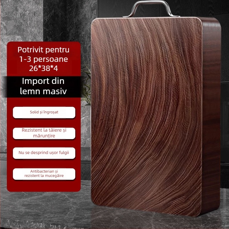 Tocător pătrat, din metal și lemn, rezistent la mucegai, stil simplu și modern.