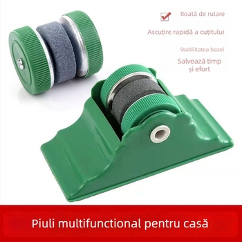Ascuțitor de cuțite pentru bucătărie din oțel inoxidabil – unghi fix, rolă, cu două fețe, pentru uz casnic