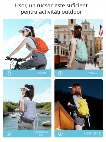 Rucsac outdoor cu două bretele – ultraușor din nylon, unisex, compatibil cu laptop de 14 inch, pentru drumeții, alpinism și călătorii