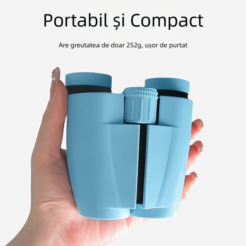 Binoclu mici personalizate 10x25 cu mai multe straturi; imprimare logo și ambalaj personalizat (mărire 10x, obiectiv 25 mm, câmp vizual 5,2°)