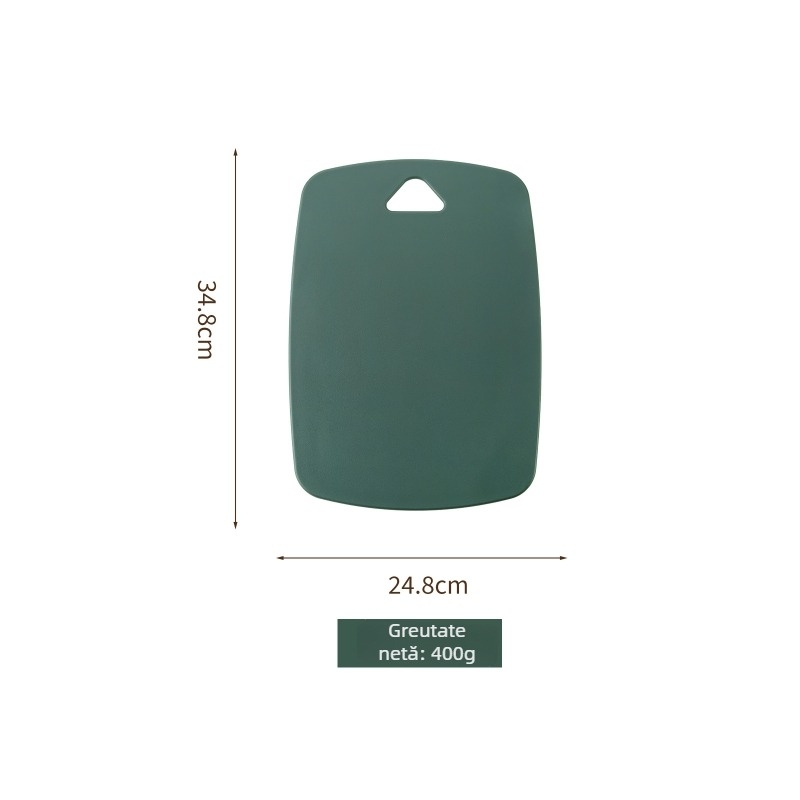 Tocător cu două fețe, set de trei bucăți din plastic, pentru fructe și hrana bebelușilor, antibacterian, stil modern minimalist.