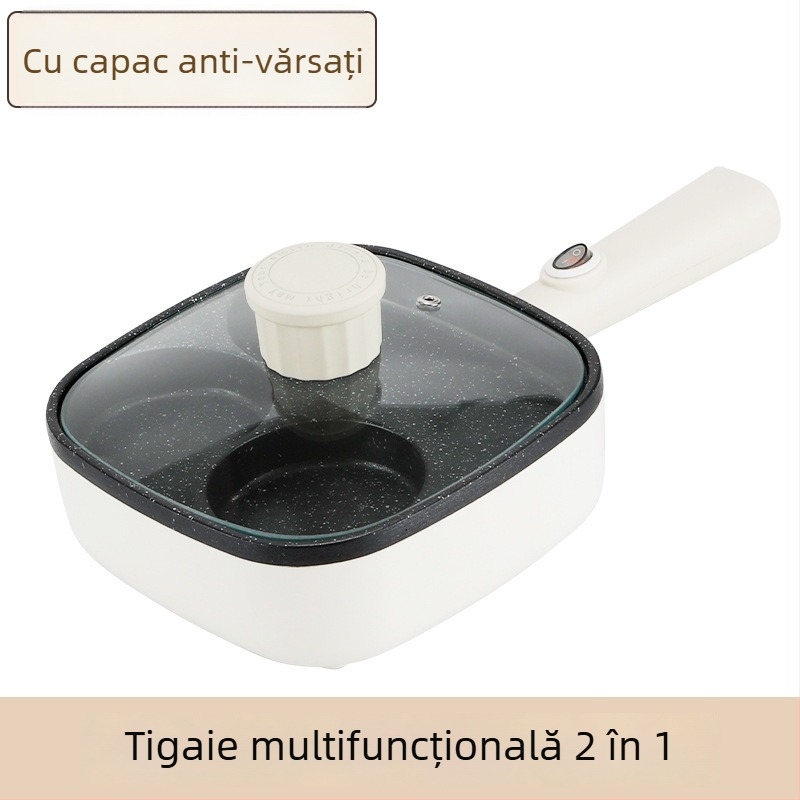 Tigaie antiaderentă cu patru găuri pentru omletă și burgeri, aliaj de aluminiu, compatibilă cu toate plitele, posibilitatea personalizării mărcii