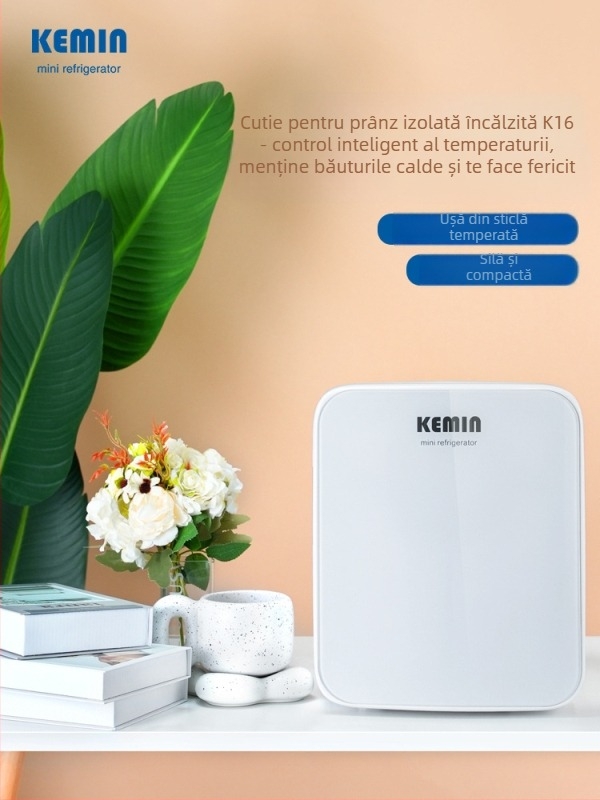 Kimin frigider semiconductor auto pentru cosmetice, 6-10L, 12V/220V, 55W, interval 0°C-65°C