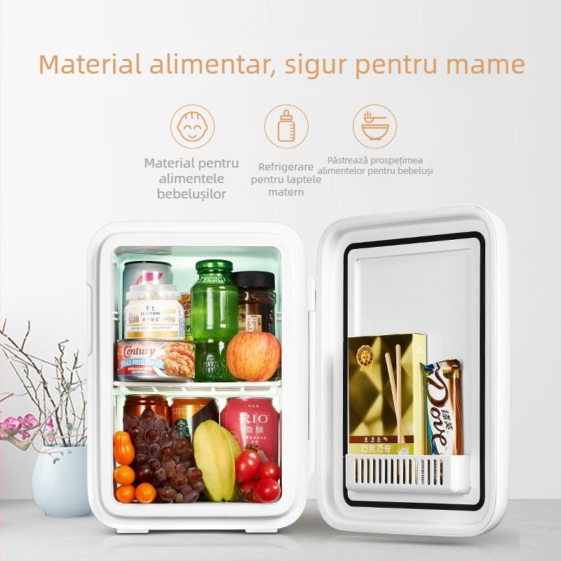 Kimin frigider semiconductor auto pentru cosmetice, 6-10L, 12V/220V, 55W, interval 0°C-65°C