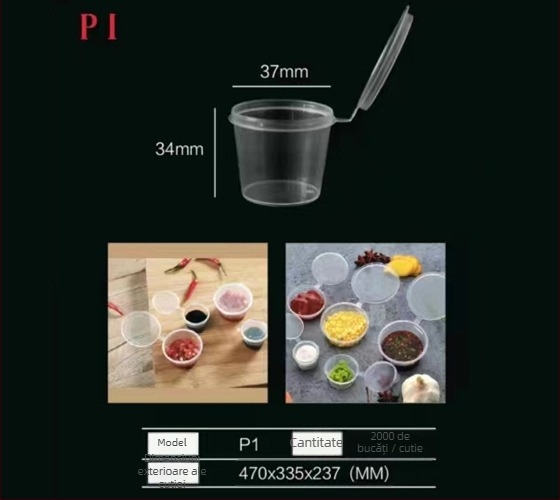 Fruct de pasiune: cupe de sos de unică folosință și cutie de ambalare pentru take-away, sigur pentru microunde, imprimare logo, personalizabil, PP alimentar