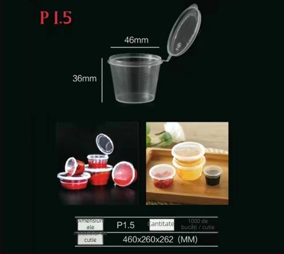 Fruct de pasiune: cupe de sos de unică folosință și cutie de ambalare pentru take-away, sigur pentru microunde, imprimare logo, personalizabil, PP alimentar