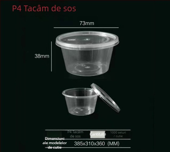 Fruct de pasiune: cupe de sos de unică folosință și cutie de ambalare pentru take-away, sigur pentru microunde, imprimare logo, personalizabil, PP alimentar