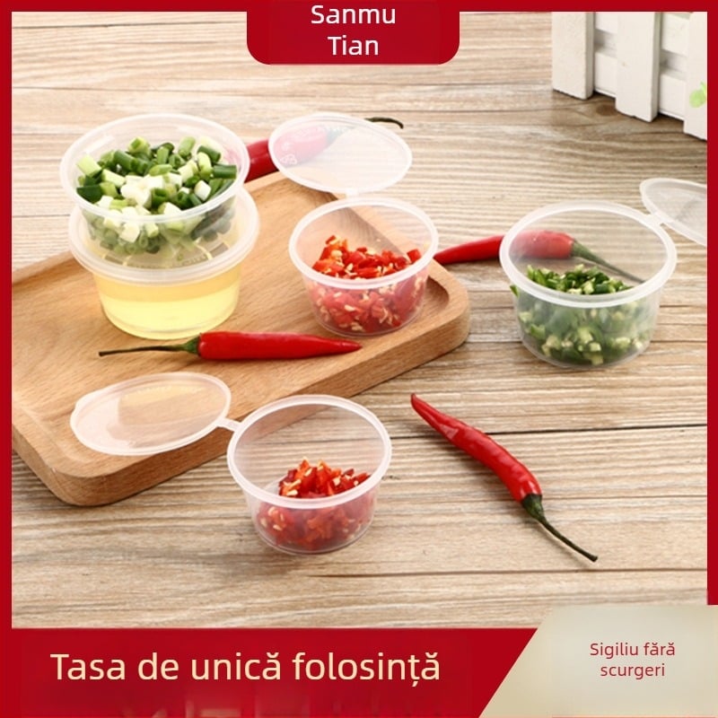 Fruct de pasiune: cupe de sos de unică folosință și cutie de ambalare pentru take-away, sigur pentru microunde, imprimare logo, personalizabil, PP alimentar