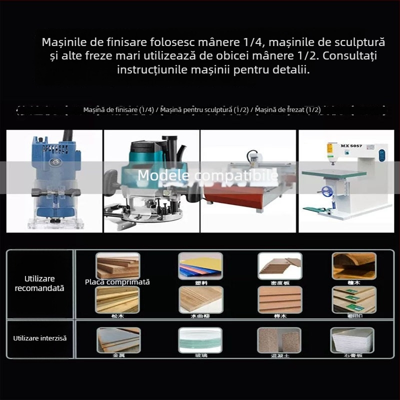 Freză pentru lemn cu fund rotund – canelare, finisare și gravură cu lamă sferică