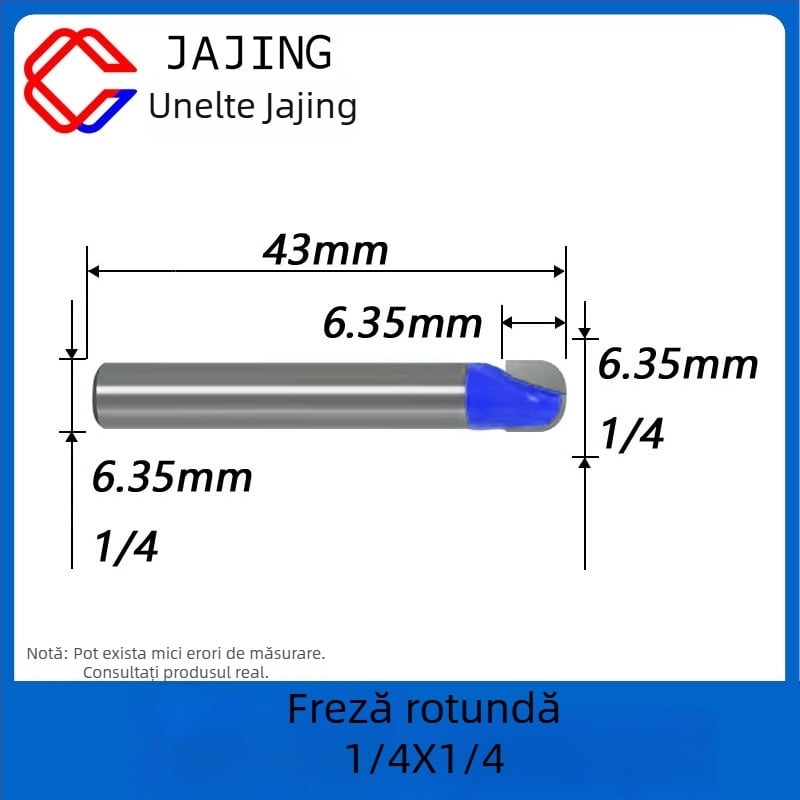 Freză pentru lemn cu fund rotund – canelare, finisare și gravură cu lamă sferică