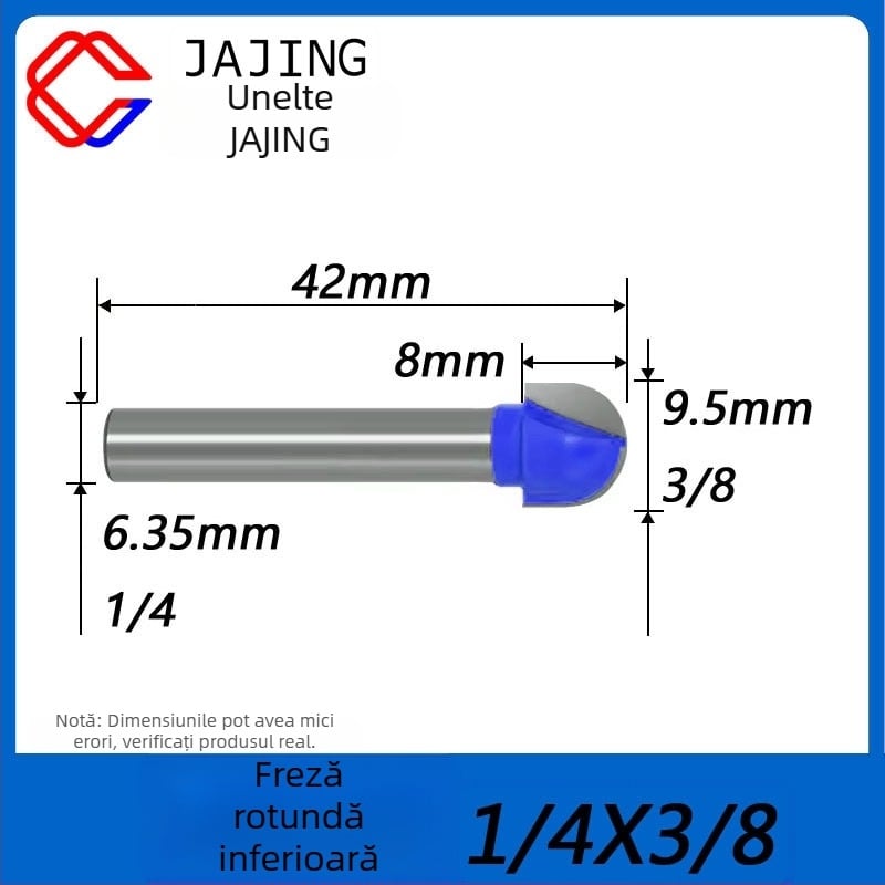 Freză pentru lemn cu fund rotund – canelare, finisare și gravură cu lamă sferică