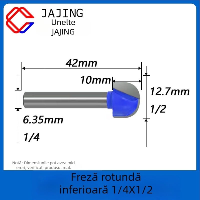 Freză pentru lemn cu fund rotund – canelare, finisare și gravură cu lamă sferică