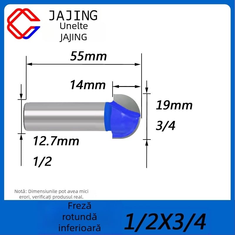 Freză pentru lemn cu fund rotund – canelare, finisare și gravură cu lamă sferică