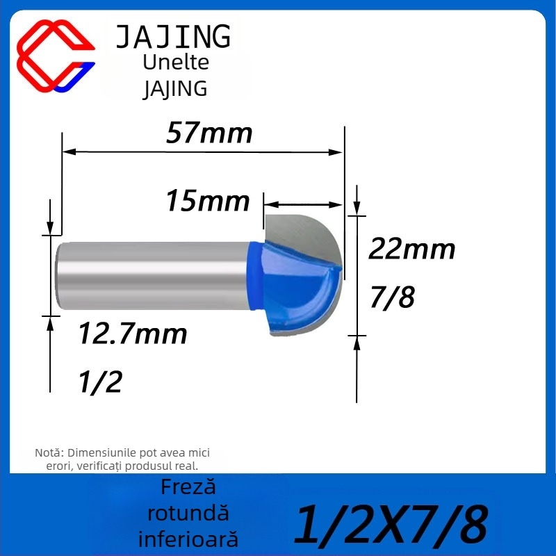 Freză pentru lemn cu fund rotund – canelare, finisare și gravură cu lamă sferică