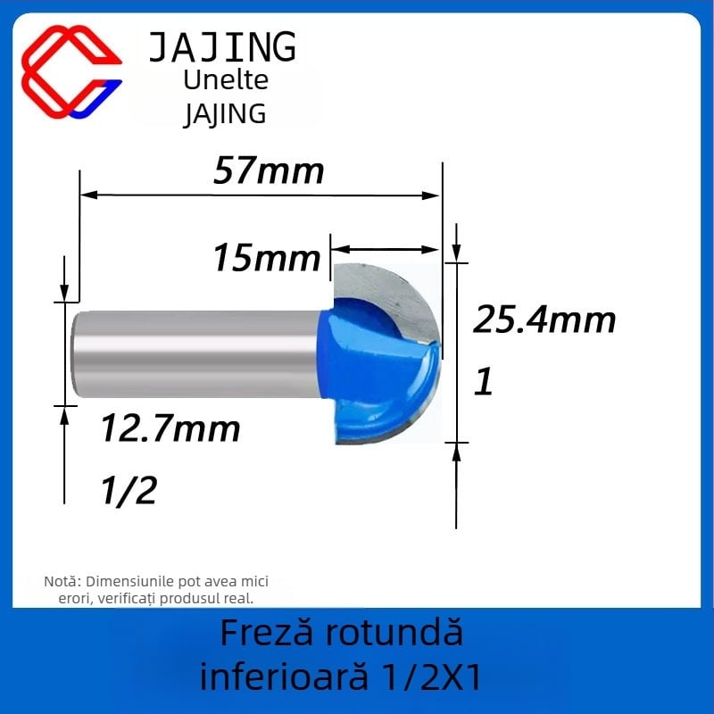 Freză pentru lemn cu fund rotund – canelare, finisare și gravură cu lamă sferică