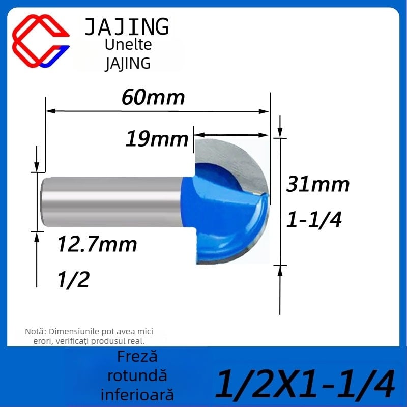 Freză pentru lemn cu fund rotund – canelare, finisare și gravură cu lamă sferică