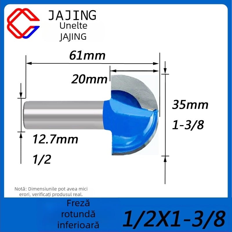 Freză pentru lemn cu fund rotund – canelare, finisare și gravură cu lamă sferică