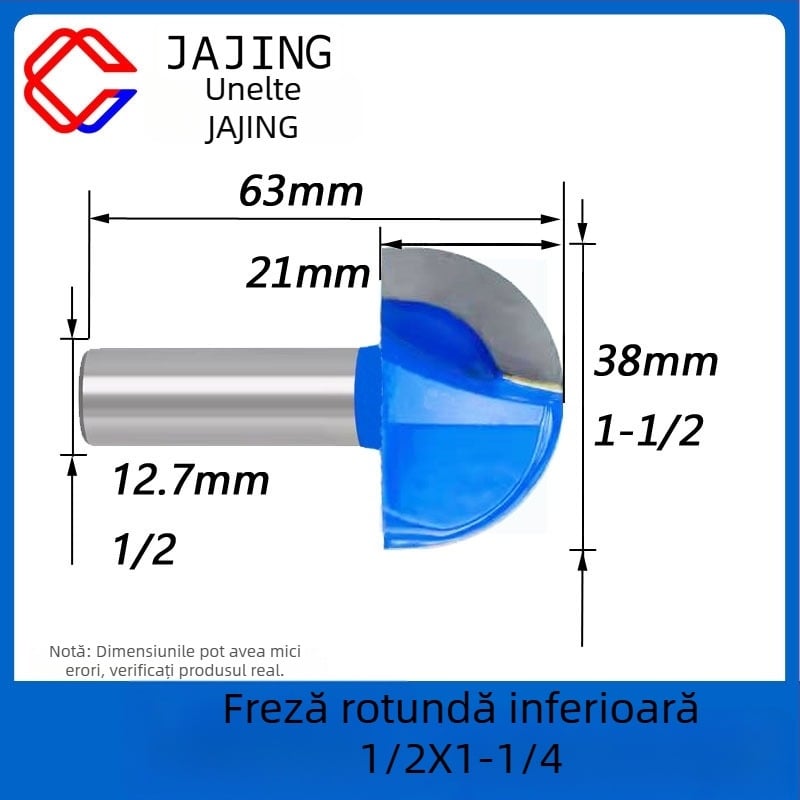 Freză pentru lemn cu fund rotund – canelare, finisare și gravură cu lamă sferică