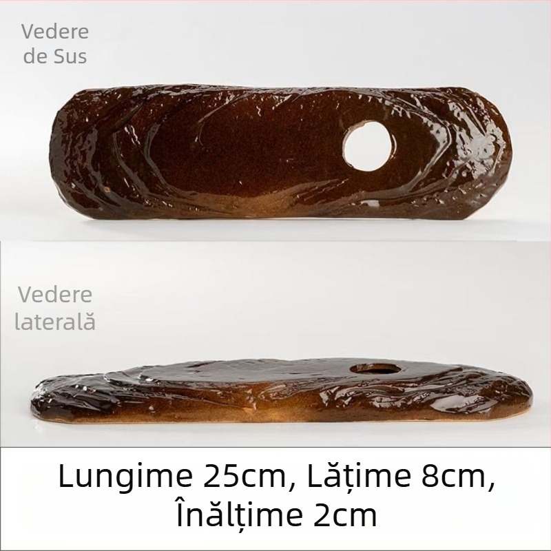 Vas ceramic cu apă curgătoare pentru acvariu, suprafață glazurată, realizat manual, stil clasic, circulație și oxigenare