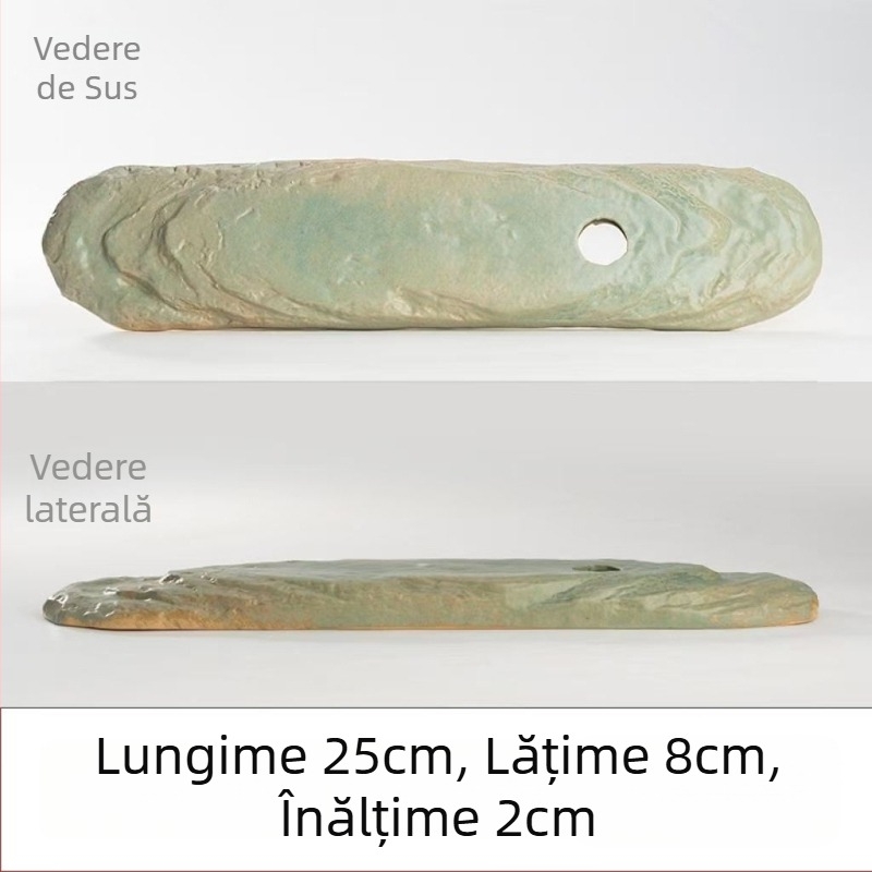 Vas ceramic cu apă curgătoare pentru acvariu, suprafață glazurată, realizat manual, stil clasic, circulație și oxigenare