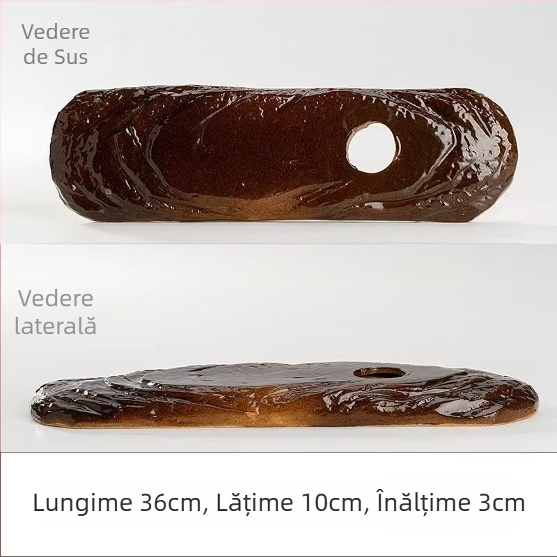 Vas ceramic cu apă curgătoare pentru acvariu, suprafață glazurată, realizat manual, stil clasic, circulație și oxigenare