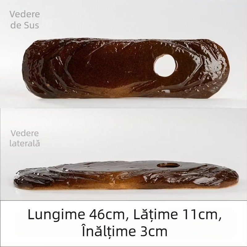 Vas ceramic cu apă curgătoare pentru acvariu, suprafață glazurată, realizat manual, stil clasic, circulație și oxigenare