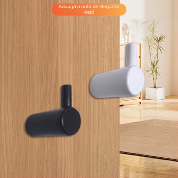 Tengming cârlig unic din aliaj de aluminiu – cârlig metalic pentru perete, stil modern minimalist pentru bucătărie și baie, capacitate 3-5 kg